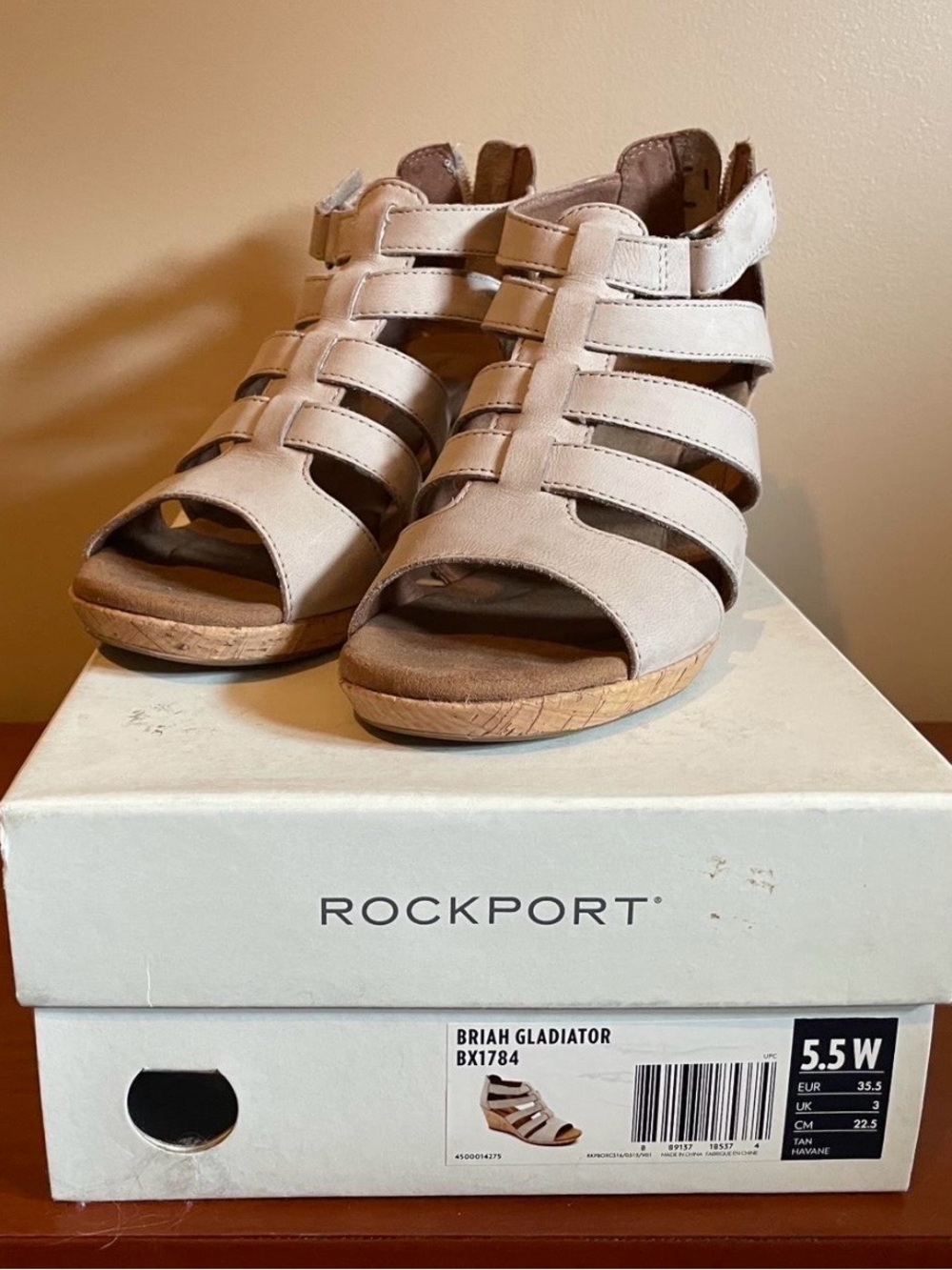 Rockport Briah Gladiator Sandal in Tan Beige
